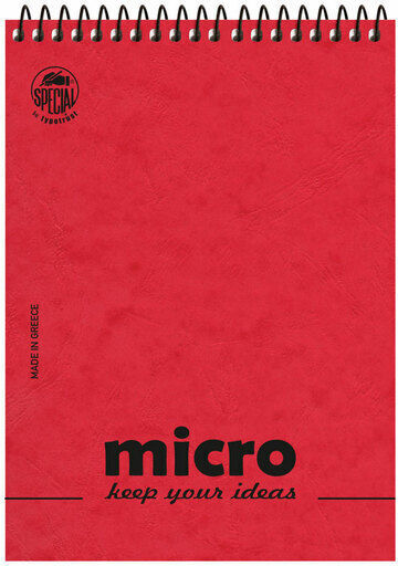 Micro Μπλοκ Σημειώσεων Σπιράλ 80 Φύλλων Ριγέ 2 Θεμάτων