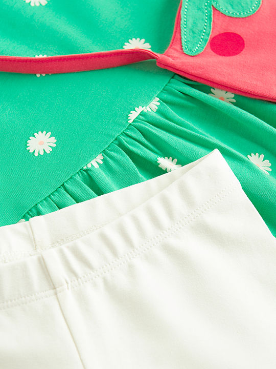 Kinderkleid Set mit Accessoires Grün