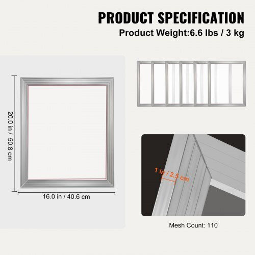 Vevor Screen Printing Set Frame 40.6 X 50.8 Cm 110 Mesh 6pcs Sykjd61101620pd9jv0