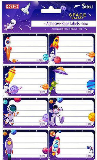 +Efo Notizbuch-Etiketten Space Sticki 16Stück