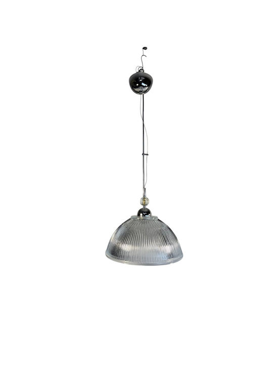 Epiplo-Fos Pendant Light Silver with Crystals for Socket E27 30x30x25cm