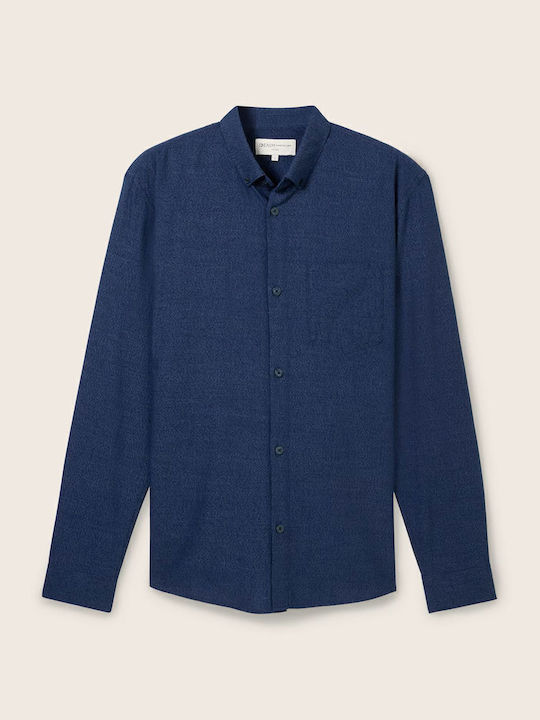 Long-sleeved Cotton Shirt Blue