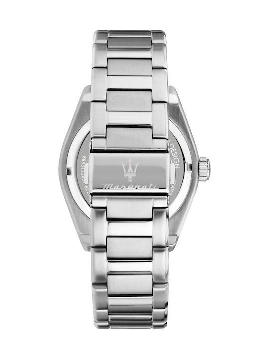Maserati Ανδρικό Ρολόι 41mm Μπαταρίας με Ασημί Μεταλλικό Μπρασελέ