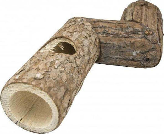 Rodent Tunnel Wood 25.5 Cm Bark Covered Brown