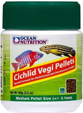 Ocean Nutrition Vegi Pellets Medium Cichlid Food Sticks with Spirulina 100gr