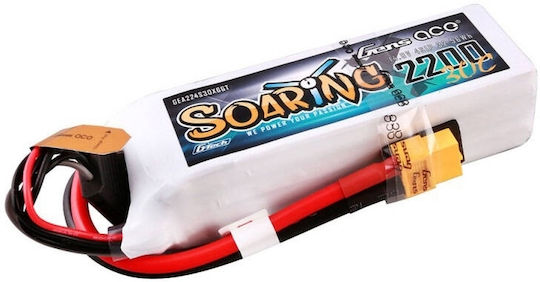 Gens Ace Soaring Li-Po Battery 14.8V 2200mAh 30C 4S XT60 for RC Vehicle 2 Pieces