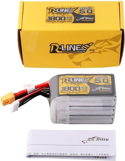 Tattu R-Line V5 Baterie Li-Po 22.2V 1800mAh 150C 6S XT60 pentru Vehicul RC
