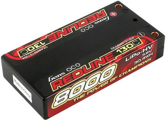 Gens Ace Redline Li-Po Batterietyp 3.8V 8000mAh 130C 1S für RC-Fahrzeug 2 Stück