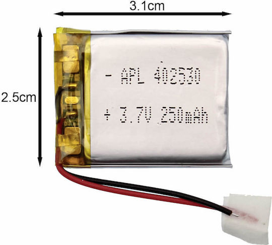 Μπαταρία Li-Po 3.7V 250mAh 1S για Τηλεκατευθυνόμενο