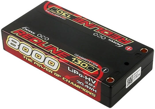 Gens Ace Redline Li-Po Batterietyp 3.8V 8000mAh 130C 1S für RC-Fahrzeug 2 Stück