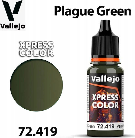 Acrylicos Vallejo Model Making Paints in Green Color 18ml