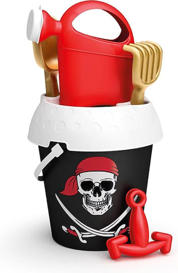 Adriatic Pirates Island Beach Bucket Set with Accessories Black 6pcs