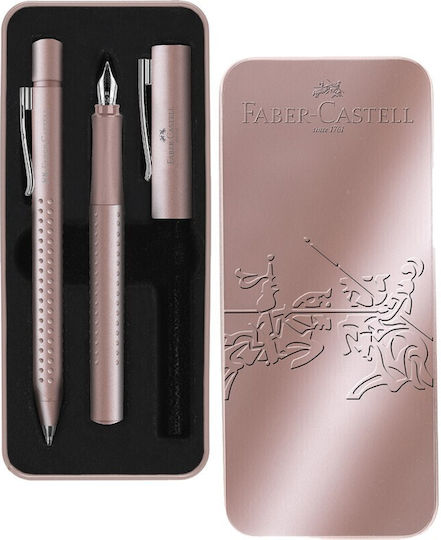 Faber-Castell Grip Комплект Химикалки Химикалка Изключително Широк От Inox Розов