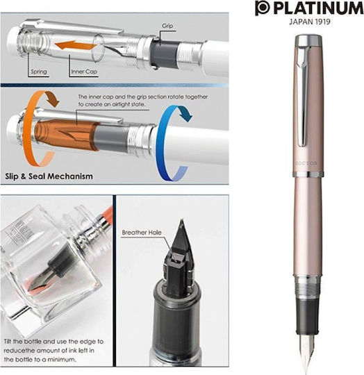 Platinum Σετ Στυλό από Ατσάλι Ροζ