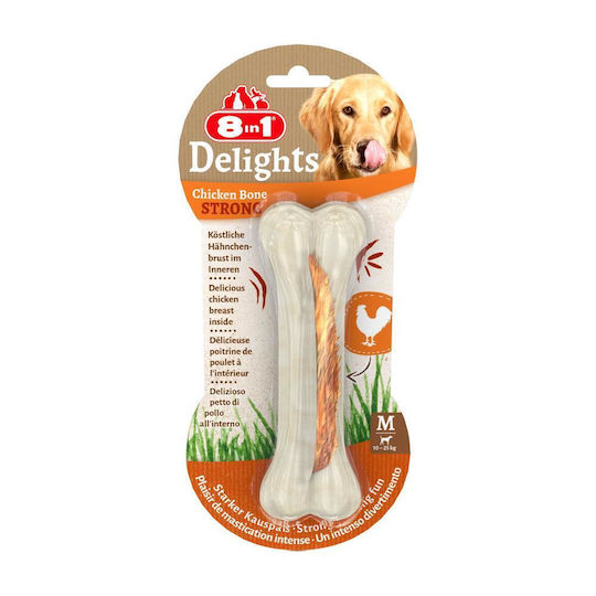 8in1 Delights Strong Os pentru câini cu Gust de Pui Medium 8buc