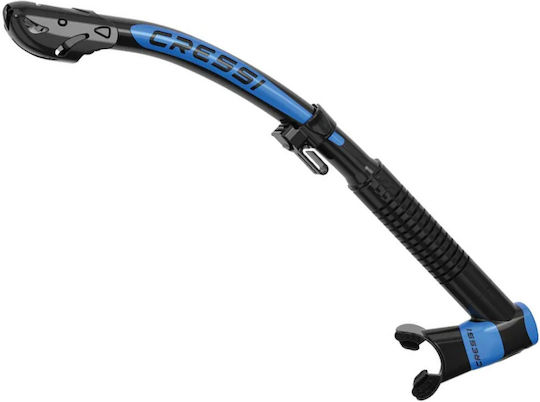 CressiSub Itaca Αναπνευστήρας Black/Blue Metal με Στόμιο Σιλικόνης