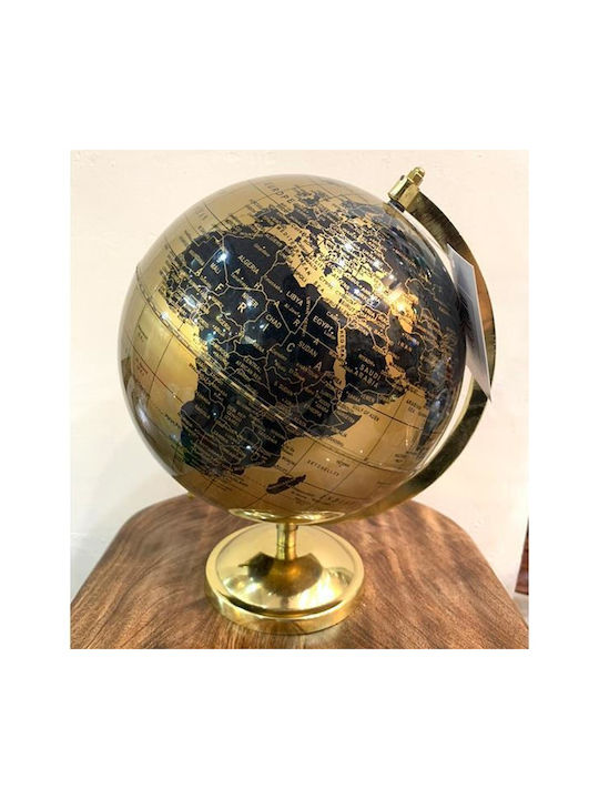 Erde Globus mit Durchmesser 22cm und Höhe 43cm Gold