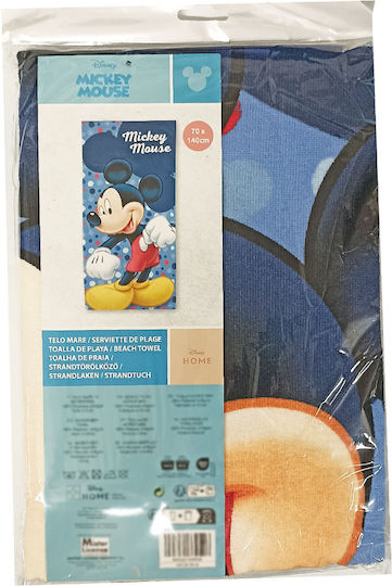 Disney Mickey Kids Beach Towel Blue Mickey 140x70cm