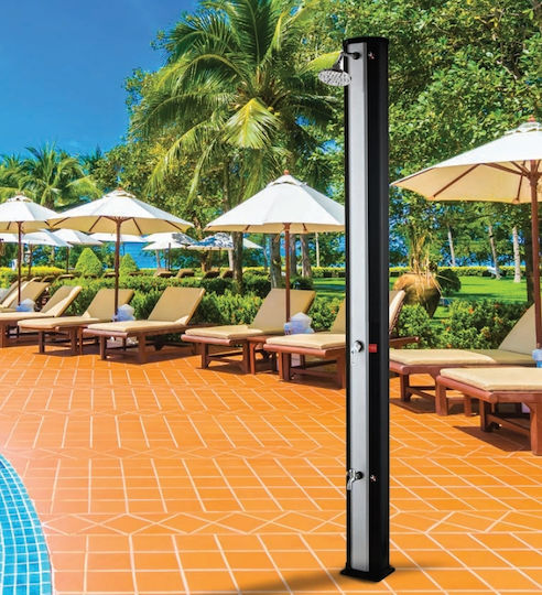 Tema Solar Outdoor Shower with 2 Outlets Black 8028ss