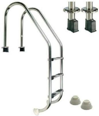 Kripsol Standard Pooltreppe aus Rostfreiem Stahl 69,6x50cm Silber