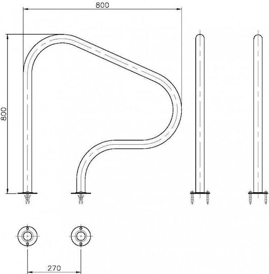 Astral Pool Pool Handle Pair 80x80x80cm Silver