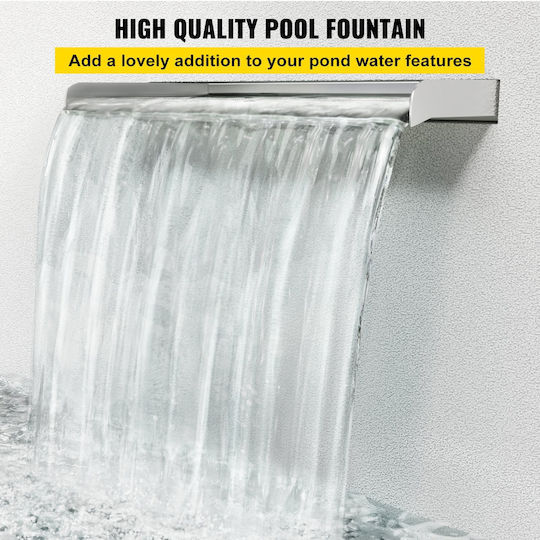 Rectangular Pool Waterfall Stainless Steel Water Blade Width 150 Cm Size 150 X 11.5 X 8 Cm