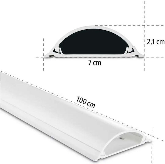 Pvc Cable Concealer Channel 100x7x2.1 Cm 220894