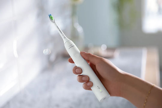 Philips Ηλεκτρική Οδοντόβουρτσα με Αισθητήρα Πίεσης και Θήκη Ταξιδίου HX3681/33 Λευκή