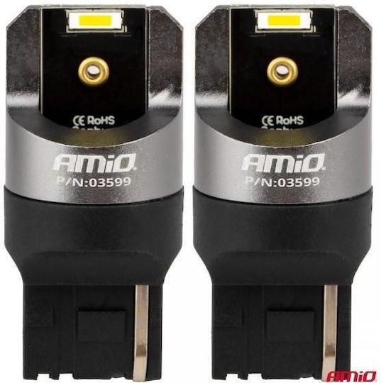 AMiO Λάμπες Αυτοκινήτου W21W Canbus LED 6000K Ψυχρό Λευκό 12-24V 2τμχ