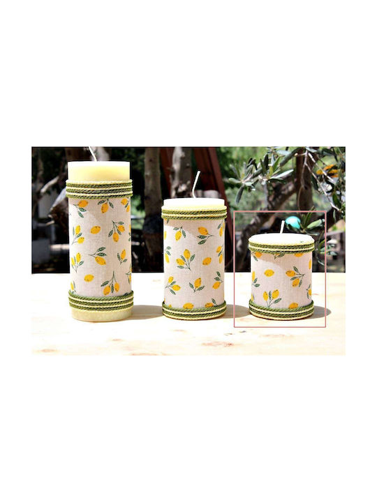 Handmade Lemon Scented Candle Fabric Lemons 308194 8x10 Cm