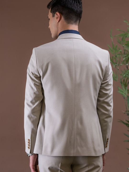 Herrenanzug mit Weste Beige