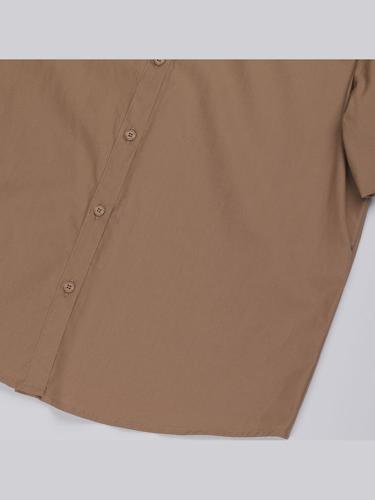Langärmelig Damen Hemd Beige Sand
