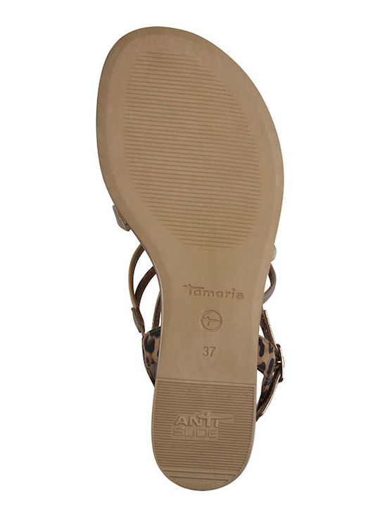 Women's Flat Sandals in Gold Color