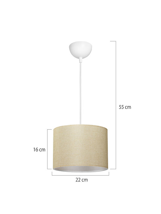 Heronia Κρεμαστό Φωτιστικό Μπεζ LED 22x22εκ.