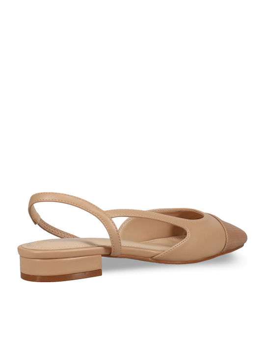Slingback Ballerinas With strap Brown