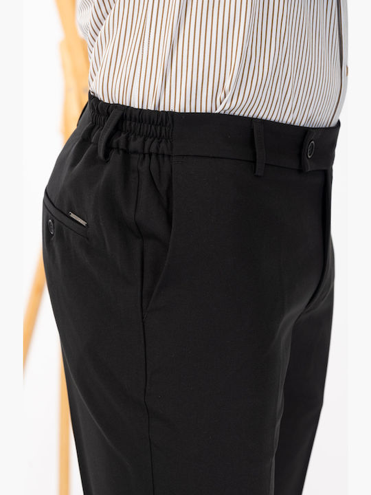 Trousers Elastic in Slim Fit Black