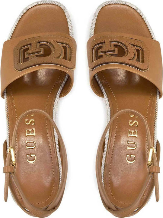Women's Ankle Strap Platforms Brown