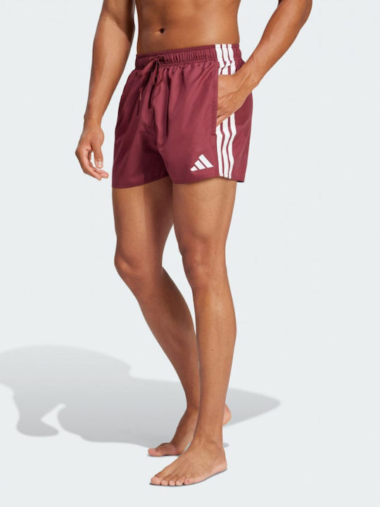 3-Stripes Men's Swimwear Shorts Bordeaux, White Striped