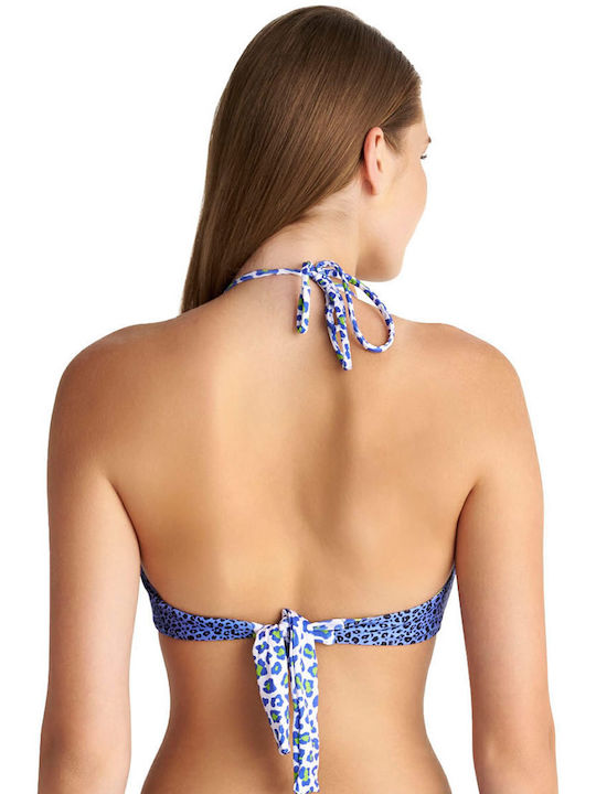 Bikini Τριγωνάκι με Ενίσχυση Animal Print Μπλε