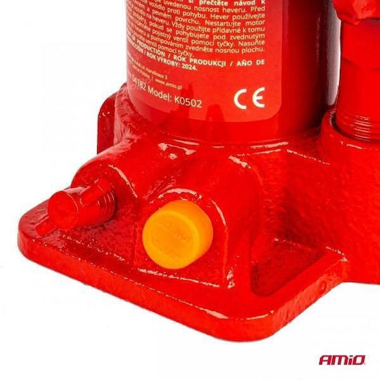 AMiO Hydraulic Bottle Jack with Lifting Capacity up to 27.8cm and Weight Capacity up to 2 Tons