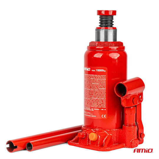 AMiO Hydraulic Bottle Jack with Lifting Capacity up to 38.5cm and Weight Capacity up to 10 Tons