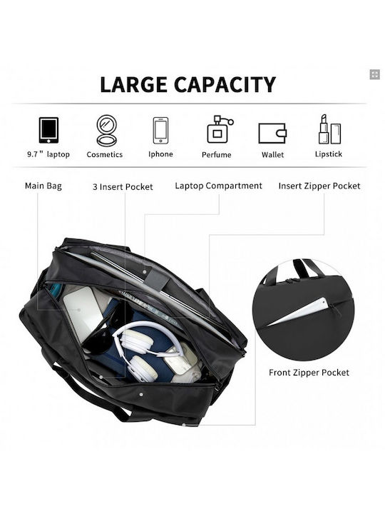 Miss Lulu Shoulder / Handheld Bag for Laptop Black TVK2444-BK