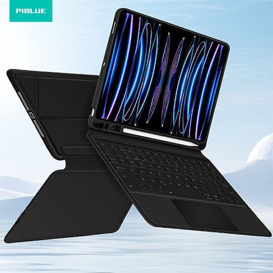 Piblue Klappdeckel mit Tastatur Schware (Apple iPad Air 10,9)