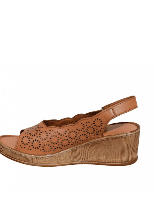 Damenplattformen Tabac Braun