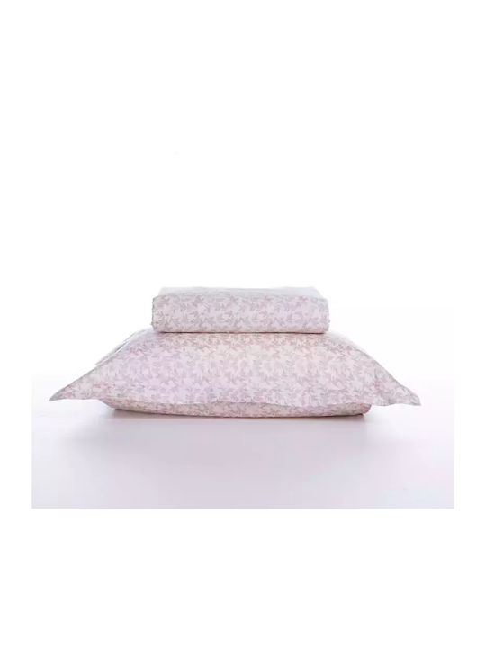 Nef-Nef Homeware Σετ Παπλωματοθήκη Βαμβακερή Υπέρδιπλη με 2 Μαξιλαροθήκες 240x230cm Elements Ροζ