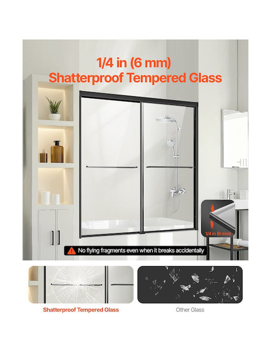 Vevor Fixed Side Bathtub 50-60x140cm Chrome