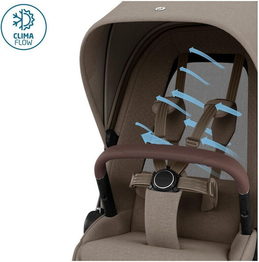 Maxi-Cosi Fame Twillic Verstellbar 2 in 1 Baby Kinderwagen Geeignet für Neugeborene Truffle (& Σετ Αντάπτορες Καθίσματος)