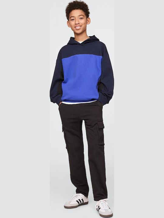 Παιδικό Φούτερ με Κουκούλα και Τσέπες Blue Colorblock