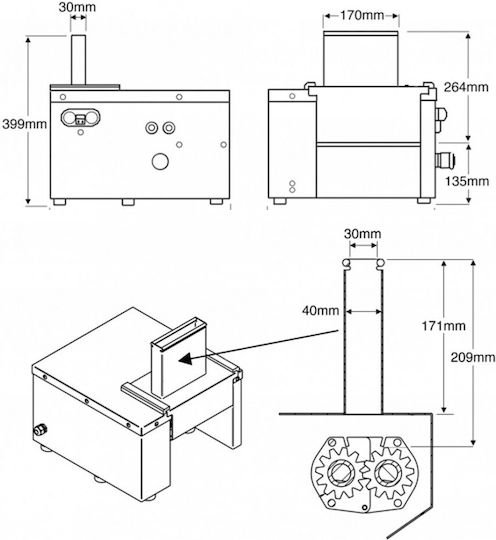 ICS FM KT-PK Mașină de șnițele comercială 370W 30.5x56x56cm.