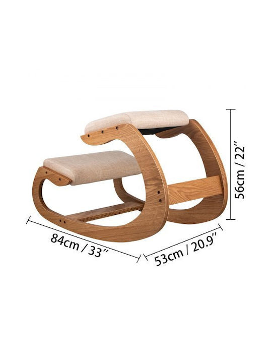 Ергономичен стол за колене Vevor 100kg Бял дъб 45x23x7cm Dngdbxmskj0000001v0
